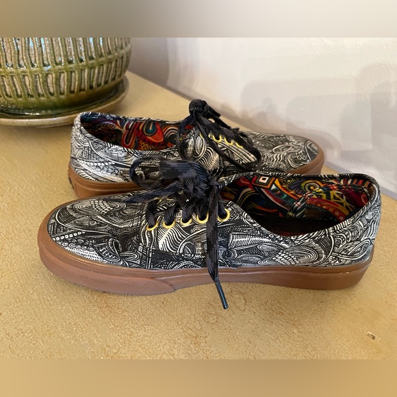 VANS x Zio Ziegler Authentic Art Classic Vans Lace Up Skater Shoes, M 7/W 8.5 - Picture 6 of 14